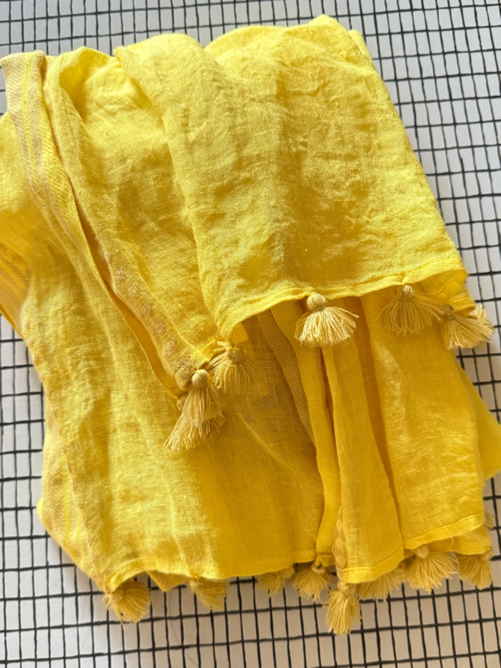 Jcrew NEW linen Yellow Scarf - Lightweight Summer Wrap
